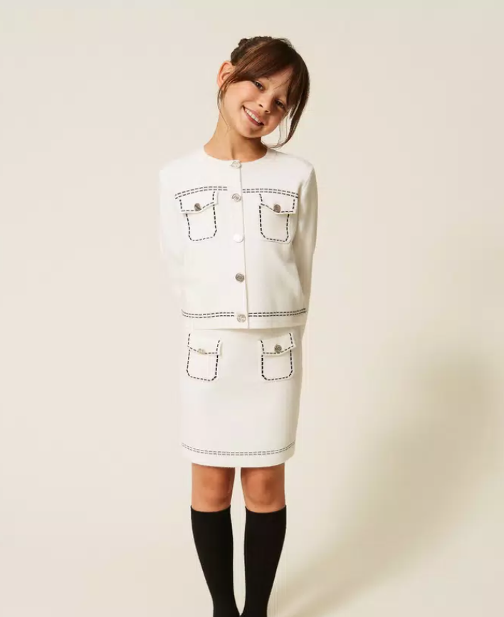 TWINSET KNITTED SET STITCHING GIRL