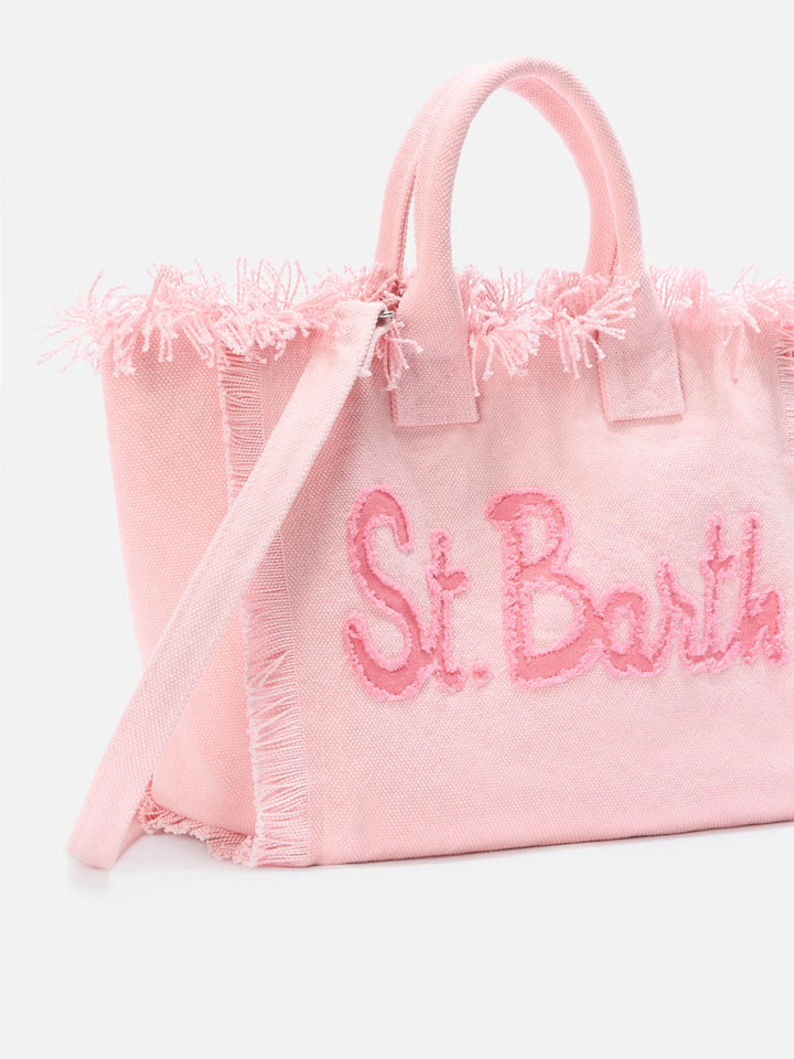 MC2 SAINT BARTH Pink Colette canvas bag with fabric logo patch