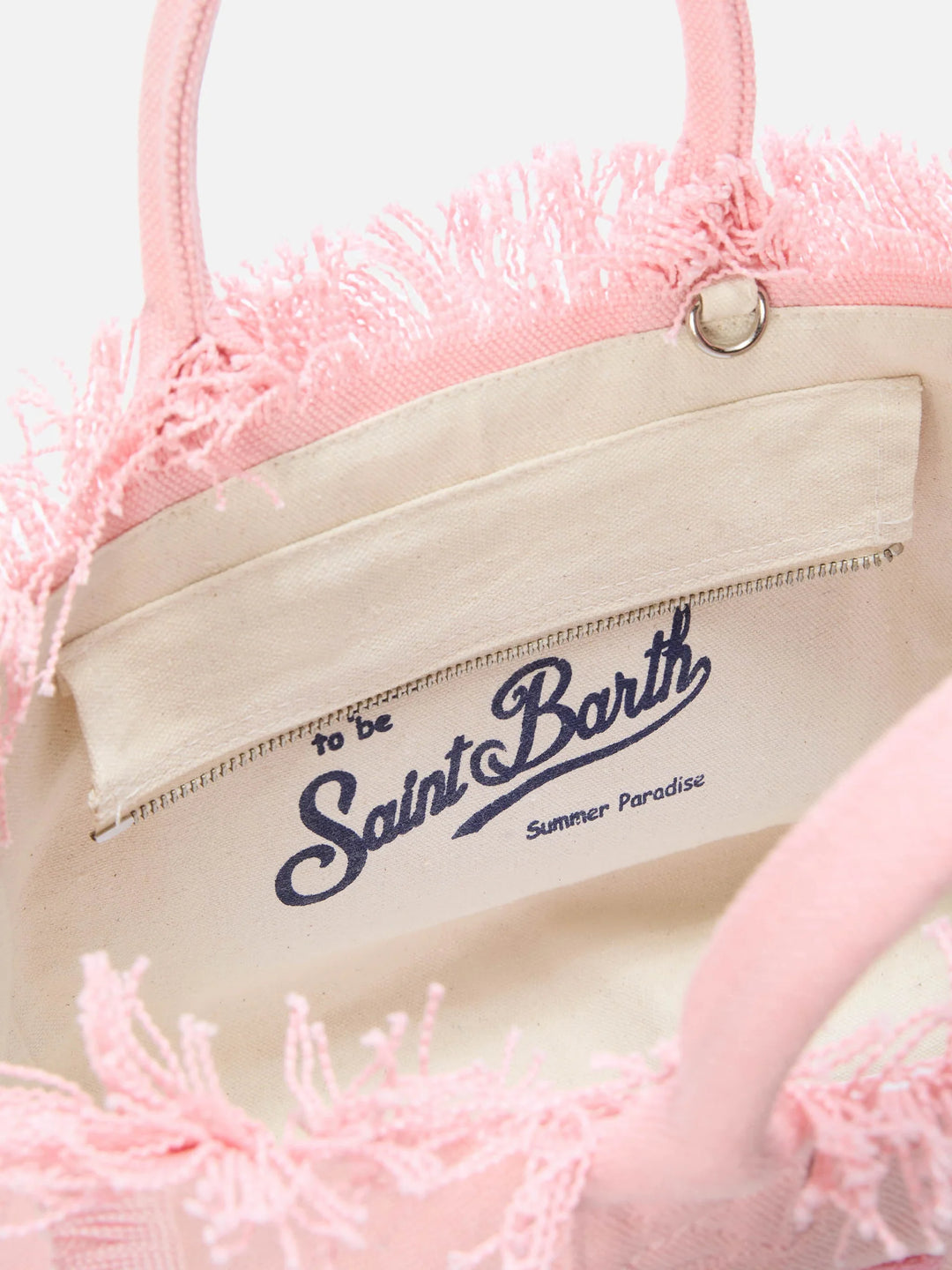 MC2 SAINT BARTH Pink Colette canvas bag with fabric logo patch