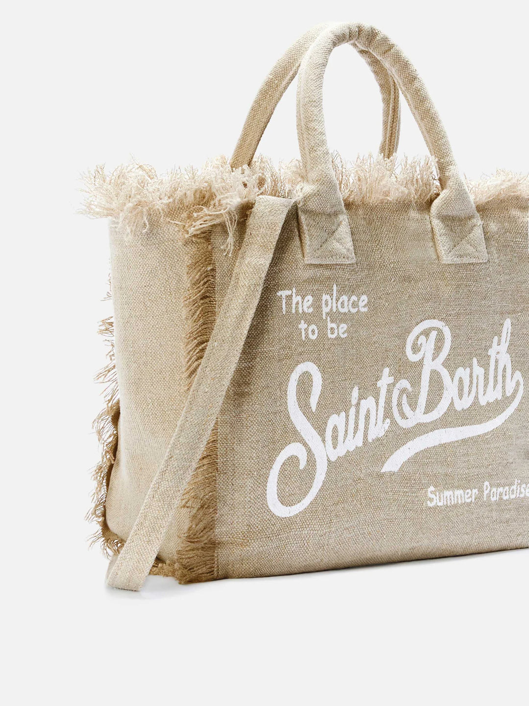 MC2 SAINT BARTH Beige solid color linen Colette bag