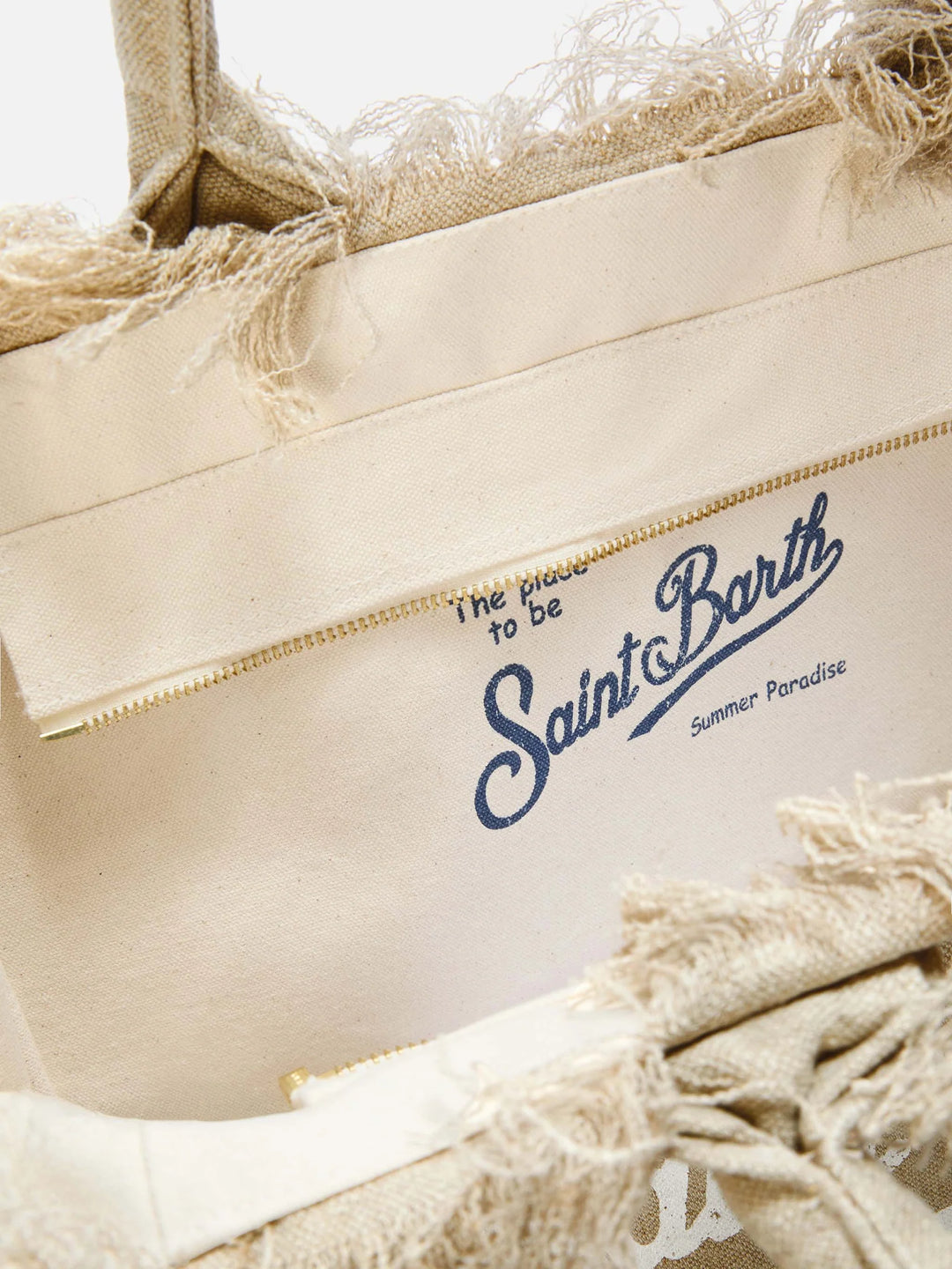 MC2 SAINT BARTH Beige solid color linen Colette bag