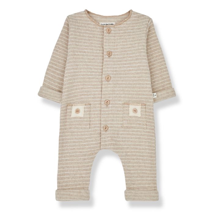 1+ IN THE FAMILY BABY ACHILLE JUMPSUIT BEIGE STRIPES