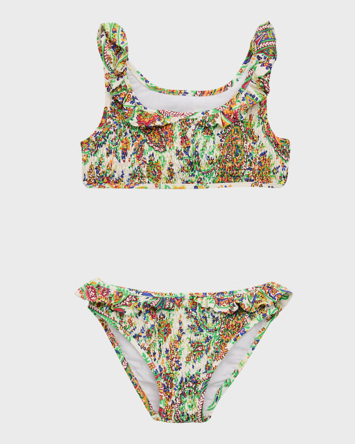Etro Girl's Smocked Two-Piece Bikini Set