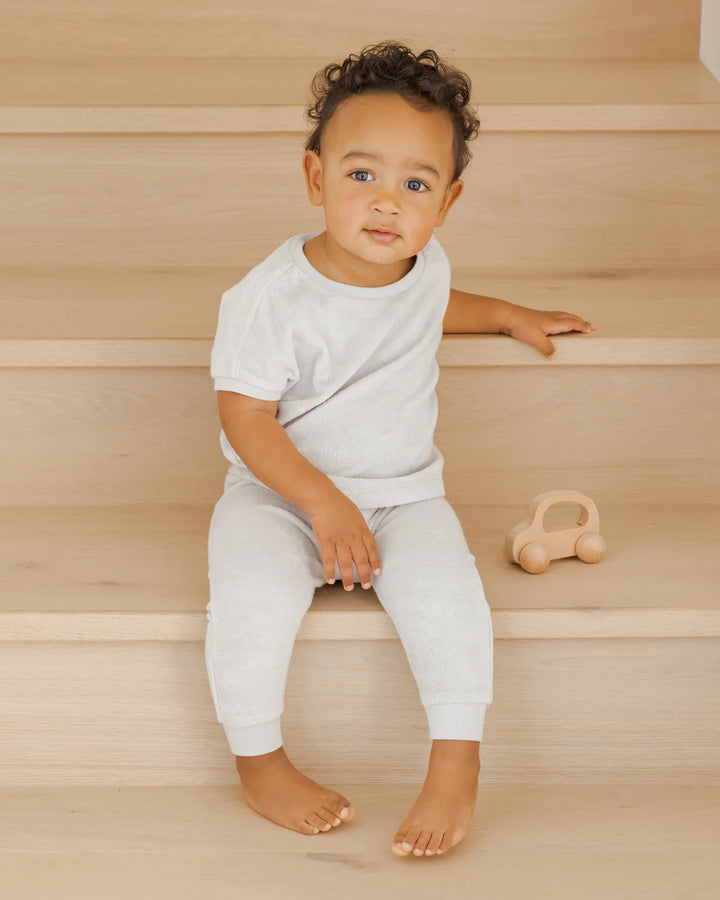 Quincy Mae  Quincy Mae Terry Tee + Pant Set || Cloud