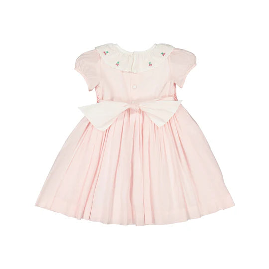 ANTOINETTE PARIS Cherry Pink Short Puff Smocked Dress