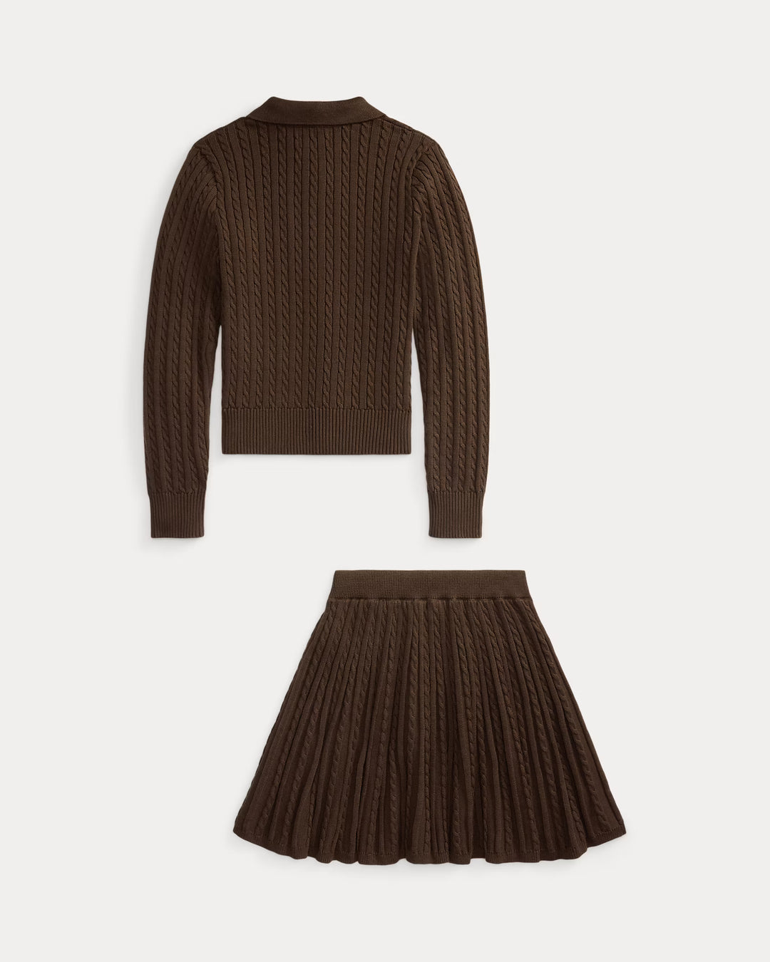 RALPH LAUREN Cotton Polo Cardigan & Skirt Set