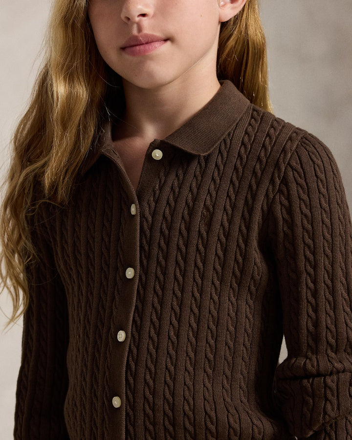 RALPH LAUREN Cotton Polo Cardigan & Skirt Set