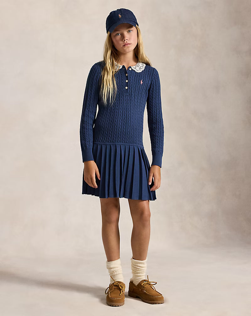RALPH LAUREN Mini-Cable Cotton Polo Dress