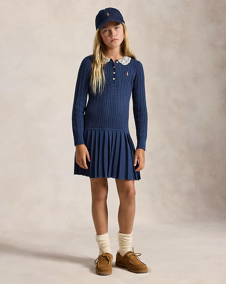 RALPH LAUREN Mini-Cable Cotton Polo Dress