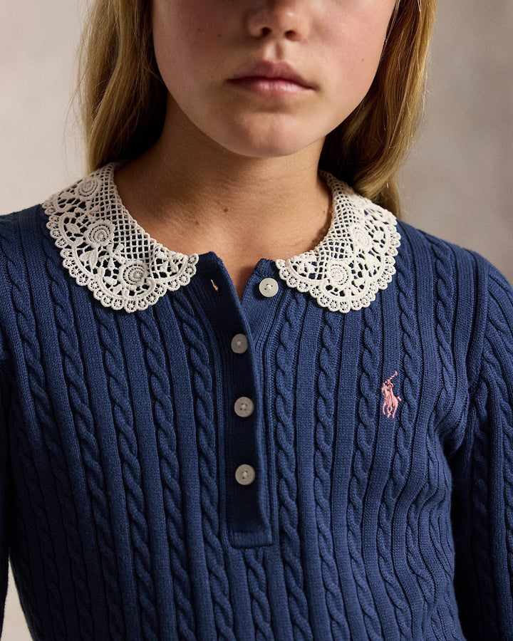 RALPH LAUREN Mini-Cable Cotton Polo Dress