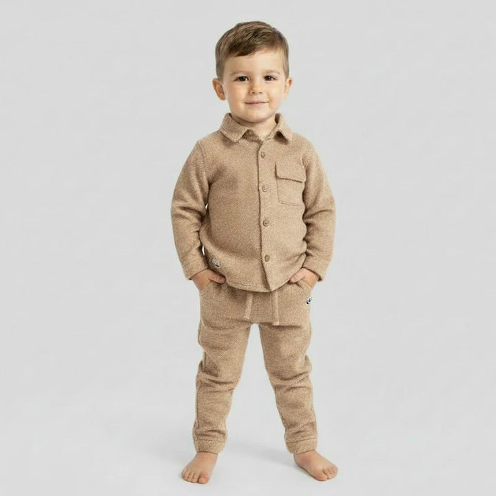 Mayoral Truffle Overshirt & Trouser Set