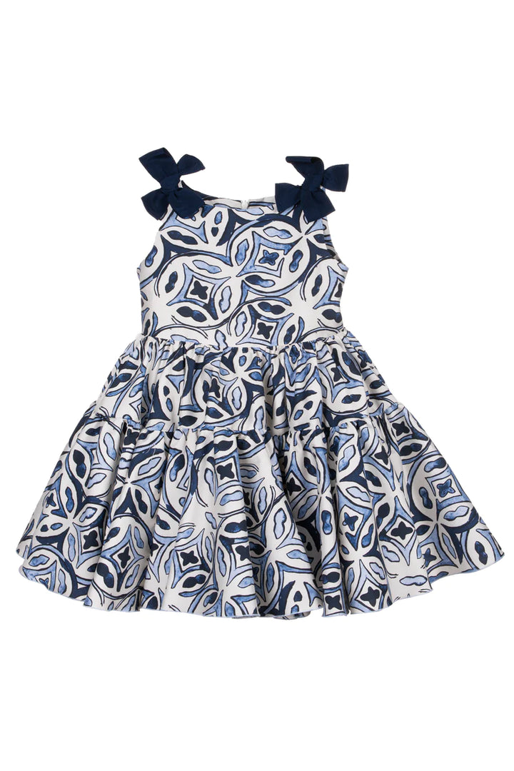 MIMISOL Tile-print satin-cotton dress