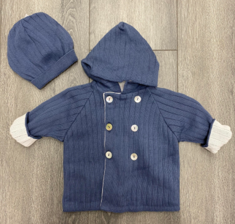 Frillo 208 Blue and White Jacket with Matching Hat