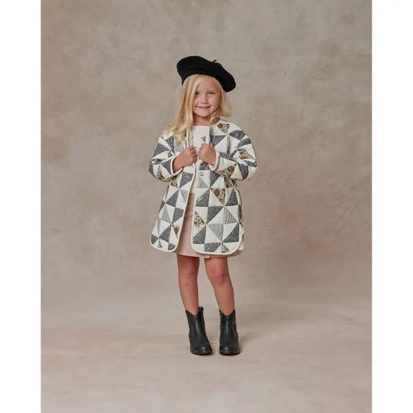 Rylee And Cru quilted long line patchwork coat